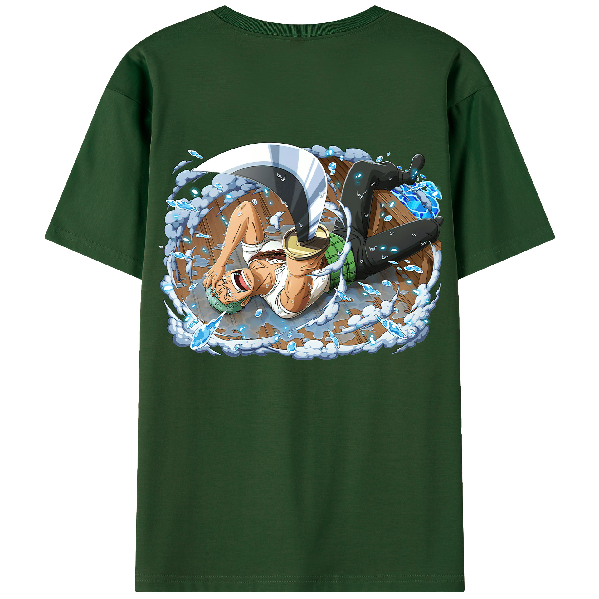 ワンピース ロロノア・ゾロ ONE PIECE Roronoa Zoro 綿100％半袖Tシャツ（背面プリント）